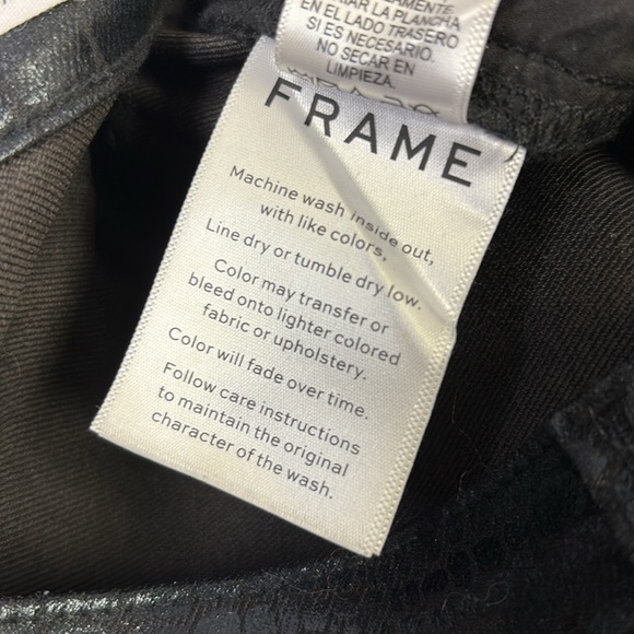 Frame Le High Skinny in Noir Croc Size 27 - Picture 7 of 12